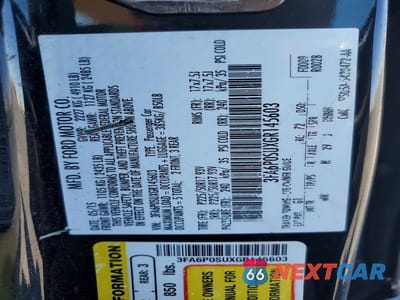 Zdjęcie 12 z 12 samochodu: 2016 FORD FUSION VIN:3FA6P0SUXGR145603 - miniatura