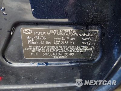 Zdjęcie 12 z 12 samochodu: 2007 HYUNDAI SONATA SE VIN:5NPEU46F07H185788 - miniatura