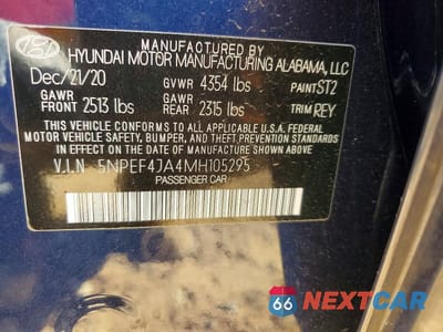 Zdjęcie 12 z 12 samochodu: 2021 HYUNDAI SONATA SEL VIN:5NPEF4JA4MH105295 - miniatura