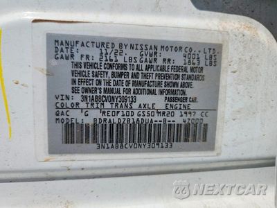 Zdjęcie 12 z 12 samochodu: 2022 NISSAN SENTRA SV VIN:3N1AB8CV0NY309133 - miniatura