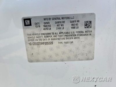 Zdjęcie 12 z 12 samochodu: 2017 CHEVROLET MALIBU LT VIN:1G1ZE5ST9HF205329 - miniatura