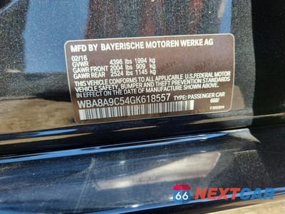 Zdjęcie 12 z 12 samochodu: 2016 BMW 320 I VIN:WBA8A9C54GK618557 - miniatura