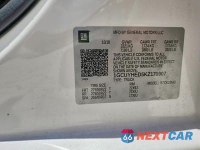 Zdjęcie 12 z 12 samochodu: 2019 CHEVROLET SILVERADO K1500 HIGH COUNTRY VIN:1GCUYHED5KZ170907 - miniatura