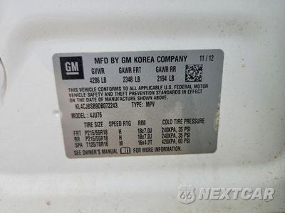 Zdjęcie 13 z 13 samochodu: 2013 BUICK ENCORE CONVENIENCE VIN:KL4CJBSB9DB072243 - miniatura