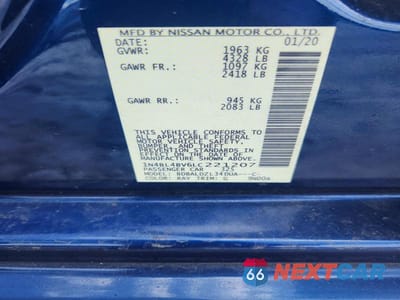 Zdjęcie 12 z 12 samochodu: 2020 NISSAN ALTIMA S VIN:1N4BL4BV6LC221207 - miniatura
