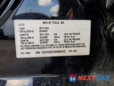 Zdjęcie 13 z 13 samochodu: 2022 TESLA MODEL Y VIN:7SAYGDEE2NA006742 - miniatura