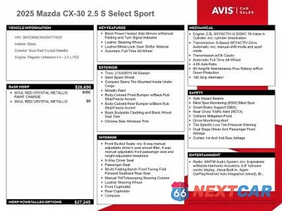 Zdjęcie 13 z 14 samochodu: 2025 MAZDA CX-30 PREFERRED VIN:3MVDMBCM0SM771637 - miniatura