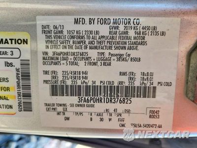 Zdjęcie 12 z 12 samochodu: 2013 FORD FUSION SE VIN:3FA6P0HR1DR376825 - miniatura