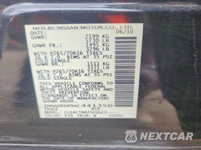 Zdjęcie 13 z 13 samochodu: 2010 NISSAN FRONTIER SE V6 VIN:1N6AD0ER9AC441350 - miniatura