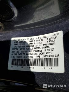 Zdjęcie 12 z 12 samochodu: 2015 HONDA ACCORD SPORT VIN:1HGCR2F54FA125380 - miniatura