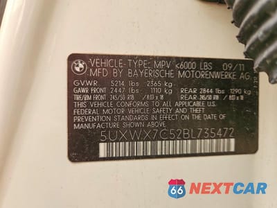 Zdjęcie 13 z 13 samochodu: 2011 BMW X3 XDRIVE35I VIN:5UXWX7C52BL735472 - miniatura