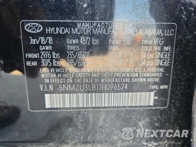 Zdjęcie 13 z 13 samochodu: 2018 HYUNDAI SANTA FE SPORT 2.4L VIN:5NMZU3LB1JH096524 - miniatura