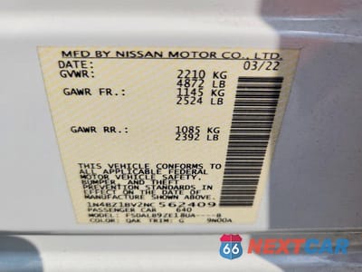 Zdjęcie 12 z 12 samochodu: 2022 NISSAN LEAF S PLUS VIN:1N4BZ1BV2NC562409 - miniatura