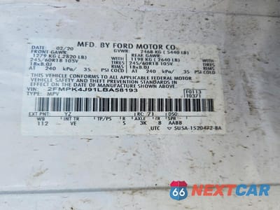 Zdjęcie 13 z 13 samochodu: 2020 FORD EDGE SEL VIN:2FMPK4J91LBA58193 - miniatura