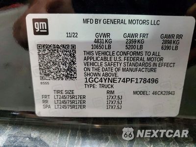 Zdjęcie 13 z 13 samochodu: 2023 CHEVROLET SILVERADO K2500 HEAVY DUTY LT VIN:1GC4YNE74PF178496 - miniatura