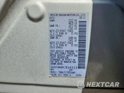 Zdjęcie 14 z 14 samochodu: 2015 NISSAN ROGUE SV VIN:5N1AT2MV6FC914513 - miniatura