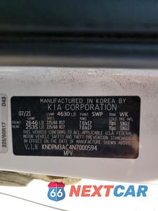 Zdjęcie 12 z 12 samochodu: 2022 KIA SPORTAGE LX VIN:KNDPM3AC4N7000594 - miniatura