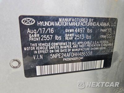 Zdjęcie 12 z 12 samochodu: 2017 HYUNDAI SONATA SE VIN:5NPE24AF0HH486558 - miniatura