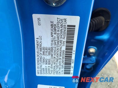 Zdjęcie 12 z 12 samochodu: 2025 HONDA CIVIC SPORT VIN:19XFL2H81SE035969 - miniatura