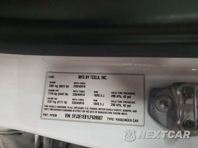 Zdjęcie 12 z 12 samochodu: 2020 TESLA MODEL 3 VIN:5YJ3E1EB1LF639587 - miniatura