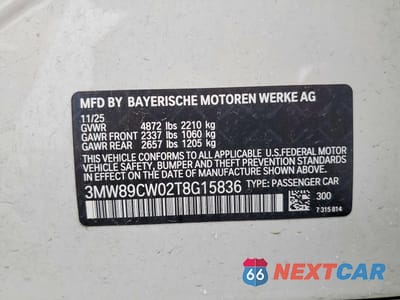 Zdjęcie 12 z 12 samochodu: 2026 BMW 330XI VIN:3MW89CW02T8G15836 - miniatura