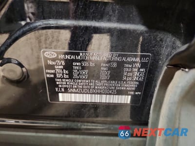 Zdjęcie 13 z 13 samochodu: 2017 HYUNDAI SANTA FE SPORT 2.4L VIN:5NMZUDLBXHH030425 - miniatura