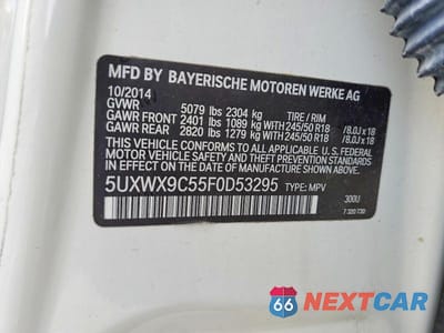 Zdjęcie 13 z 13 samochodu: 2015 BMW X3 XDRIVE28I VIN:5UXWX9C55F0D53295 - miniatura