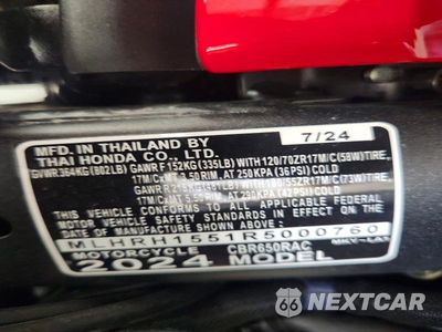 Zdjęcie 9 z 9 samochodu: 2024 HONDA CBR650 R VIN:MLHRH1551R5000760 - miniatura