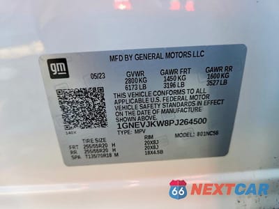 Zdjęcie 12 z 12 samochodu: 2023 CHEVROLET TRAVERSE RS VIN:1GNEVJKW8PJ264500 - miniatura