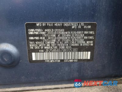 Zdjęcie 12 z 12 samochodu: 2009 SUBARU FORESTER VIN:JF2SH64679H705381 - miniatura