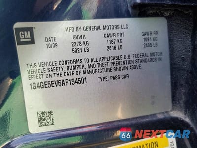 Zdjęcie 13 z 13 samochodu: 2010 BUICK LACROSSE CXS VIN:1G4GE5EV6AF154501 - miniatura
