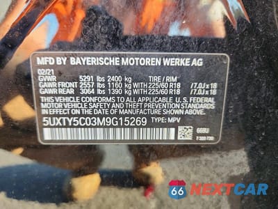 Zdjęcie 14 z 14 samochodu: 2021 BMW X3 XDRIVE30I VIN:5UXTY5C03M9G15269 - miniatura