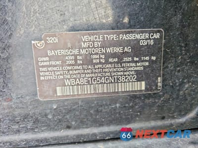 Zdjęcie 12 z 12 samochodu: 2016 BMW 320 I VIN:WBA8E1G54GNT38202 - miniatura