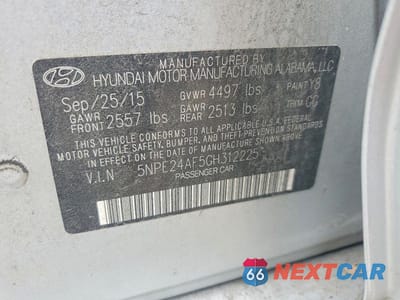 Zdjęcie 12 z 12 samochodu: 2016 HYUNDAI SONATA SE VIN:5NPE24AF5GH312225 - miniatura