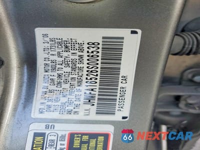 Zdjęcie 13 z 13 samochodu: 2006 HONDA CIVIC LX VIN:JHMFA16526S006538 - miniatura