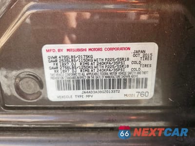 Zdjęcie 13 z 13 samochodu: 2016 MITSUBISHI OUTLANDER SE VIN:JA4AD3A38GZ013372 - miniatura
