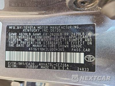 Zdjęcie 12 z 12 samochodu: 2020 TOYOTA CAMRY SE VIN:4T1G11BK2LU004365 - miniatura