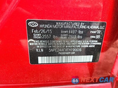 Zdjęcie 13 z 13 samochodu: 2015 HYUNDAI SONATA SE VIN:5NPE24AFXFH196616 - miniatura
