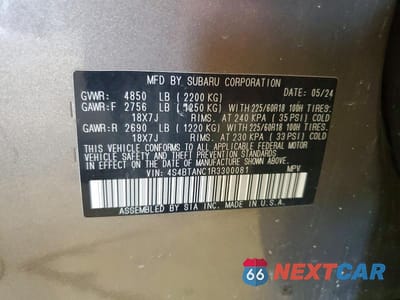 Zdjęcie 13 z 13 samochodu: 2025 SUBARU OUTBACK LIMITED VIN:4S4BTANC1R3300081 - miniatura