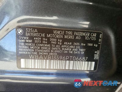 Zdjęcie 12 z 12 samochodu: 2006 BMW 3 SERIES I VIN:WBAVB13596PT06687 - miniatura