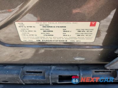Zdjęcie 13 z 13 samochodu: 2016 TESLA MODEL X VIN:5YJXCAE47GFS00618 - miniatura
