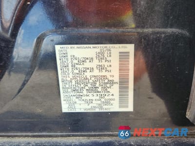 Zdjęcie 13 z 13 samochodu: 2006 NISSAN XTERRA X VIN:5N1AN08W16C539924 - miniatura