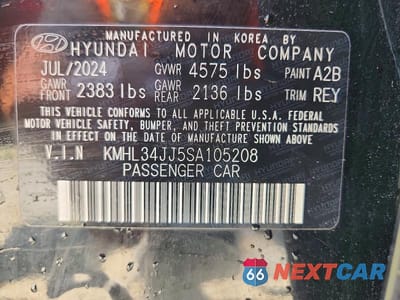 Zdjęcie 12 z 12 samochodu: 2025 HYUNDAI SONATA HYBRID SEL VIN:KMHL34JJ5SA105208 - miniatura