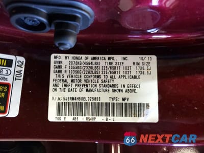 Zdjęcie 13 z 13 samochodu: 2014 HONDA CR-V EX VIN:5J6RM4H50EL025855 - miniatura