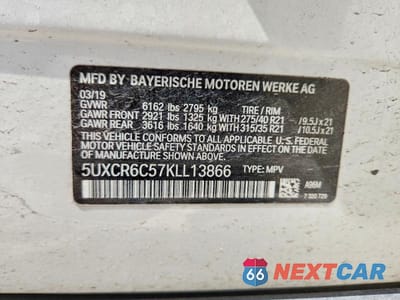 Zdjęcie 13 z 13 samochodu: 2019 BMW X5 XDRIVE40I VIN:5UXCR6C57KLL13866 - miniatura