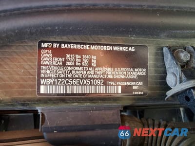Zdjęcie 12 z 12 samochodu: 2014 BMW I3 BEV VIN:WBY1Z2C56EVX51092 - miniatura