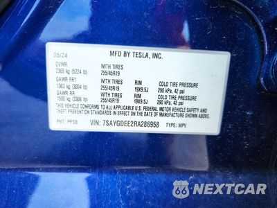 Zdjęcie 13 z 13 samochodu: 2024 TESLA MODEL Y VIN:7SAYGDEE2RA286958 - miniatura