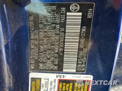 Zdjęcie 12 z 12 samochodu: 2010 TOYOTA CAMRY BASE VIN:4T1BF3EK7AU539790 - miniatura