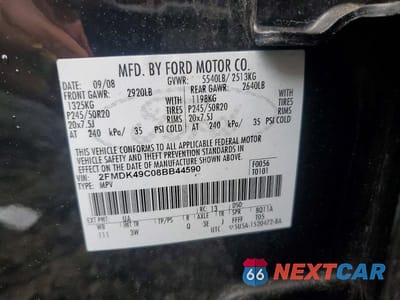 Zdjęcie 13 z 13 samochodu: 2008 FORD EDGE LIMITED VIN:2FMDK49C08BB44590 - miniatura