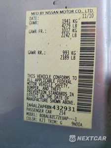 Zdjęcie 13 z 13 samochodu: 2011 NISSAN ALTIMA BASE/S VIN:1N4AL2AP4BN432931 - miniatura